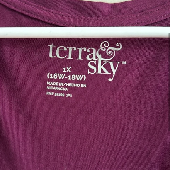 🆕2 Terra & Sky Women's semi-fitted Plus Size V-Neck Short Sleeve shirts size 1X - Picture 4 of 12